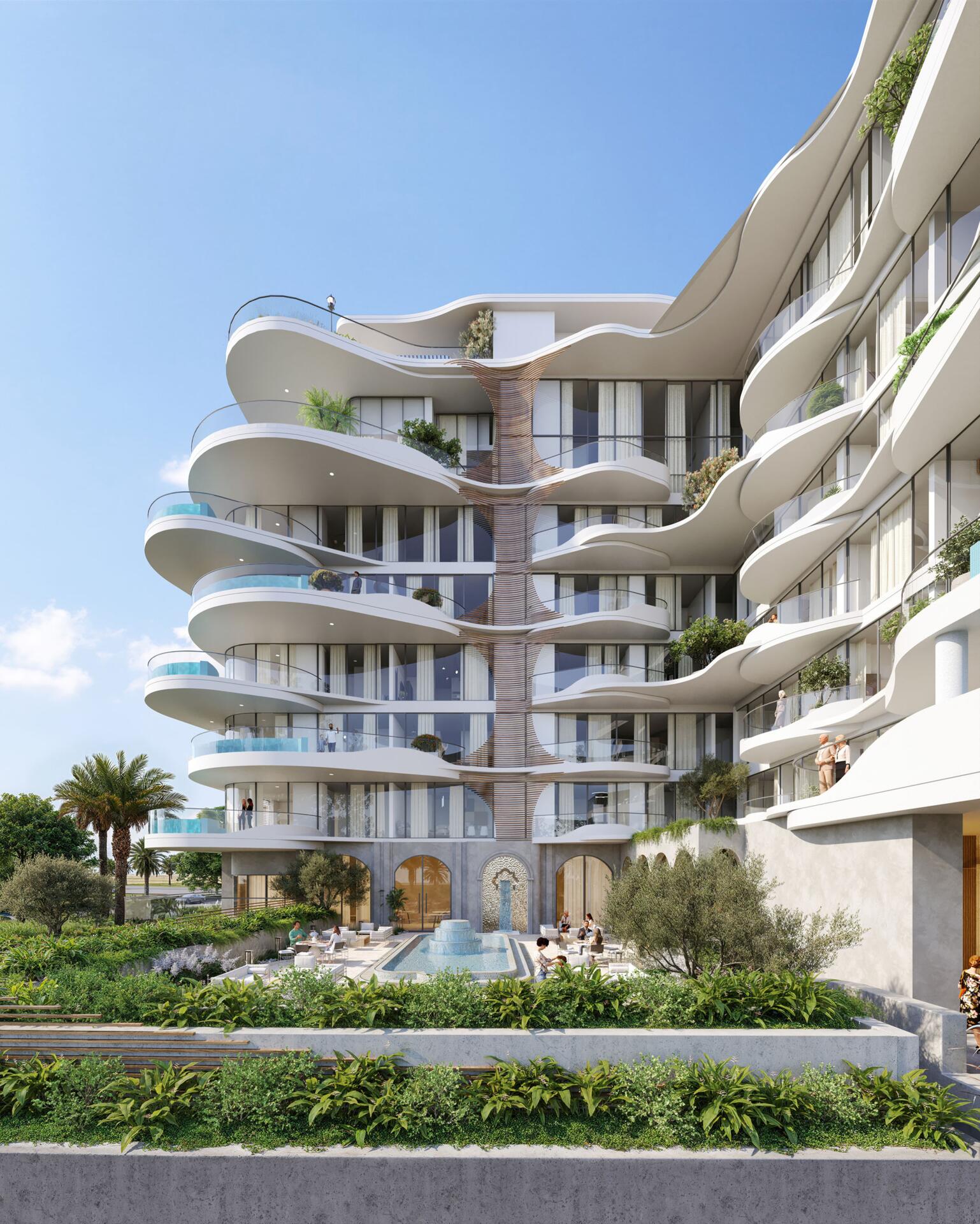 La Perla curved architecture with courtyard
